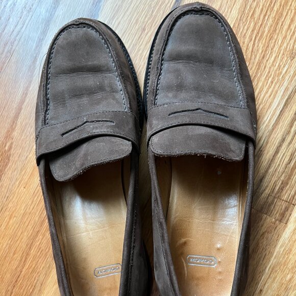 Vintage Coach Whitney chocolate brown nubuck loafers women's 6.5B Italy - Picture 13 of 13